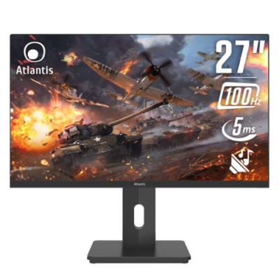 MONITOR ATLANTIS GAMING LED 27" Wide A05-UX27IF-VHDM IPS 1920x1080 5ms 270cd/m² 1.000:1 VESA MM PIVOT Reg. h DP HDMI VGA Black