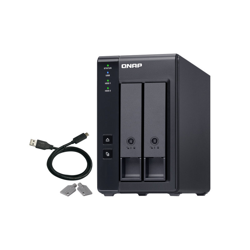 QNAP TR-002 storage drive enclosure HDD SSD enclosure Black 2.5 3.5"