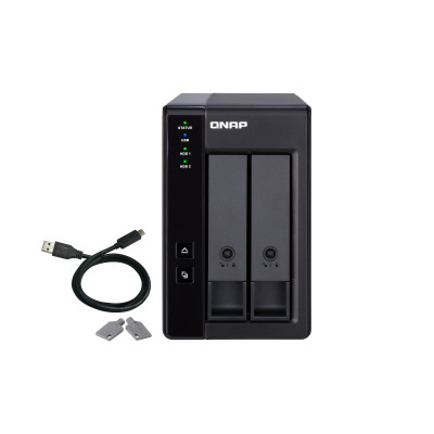 QNAP TR-002 storage drive enclosure HDD SSD enclosure Black 2.5 3.5"