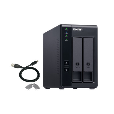 QNAP TR-002 storage drive enclosure HDD SSD enclosure Black 2.5 3.5"