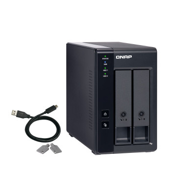 QNAP TR-002 storage drive enclosure HDD SSD enclosure Black 2.5 3.5"