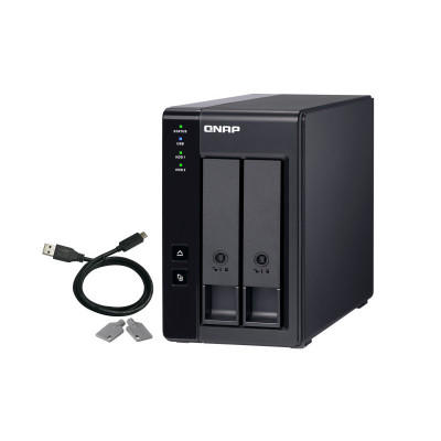 QNAP TR-002 storage drive enclosure HDD SSD enclosure Black 2.5 3.5"