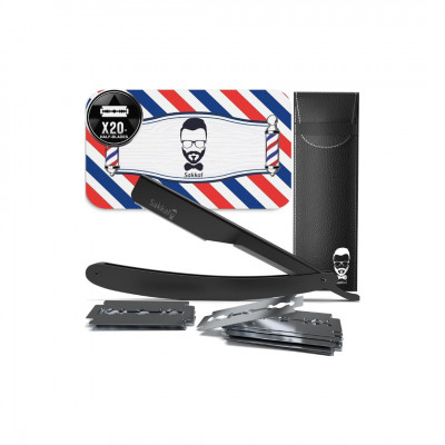 Straight Razor 20 Half Blades Shaving Contours Handle