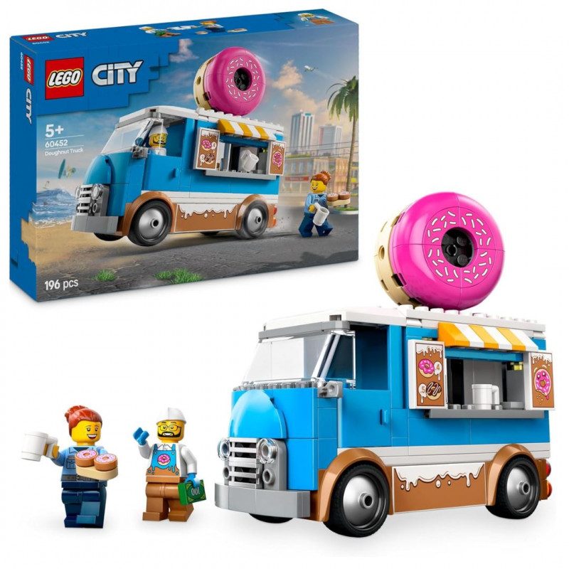 LEGO60452 City Doughnut Truck - Toy Food Truck Construction Toy.