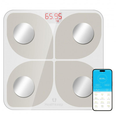 Healthkeep Bluetooth Scale APP for Android & iOS, Capacity 180 kg/400lb, 28x28cm