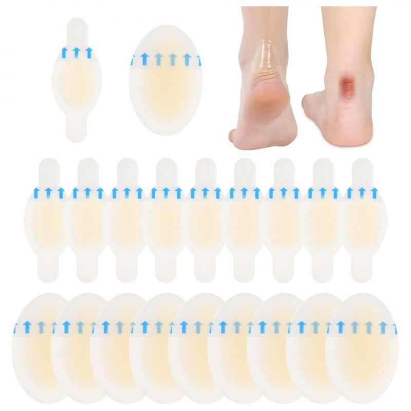 Plasters for Hydrocolloidal Feet and Invisible Heel Protectors Pack of 20