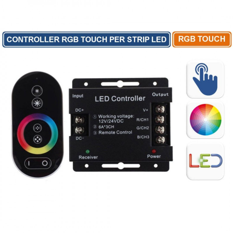 Touch remote control for RGB light strip.