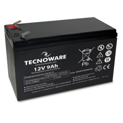 BATTERIA TECNOWARE 12V 9.0Ah FASTON 6,3MM LONG LIFE 24 MESI GARANZIA EACPE12V09ATWL