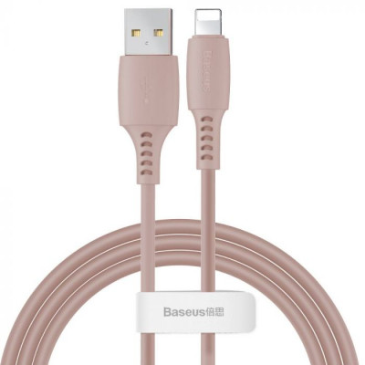 1.2m Baseus USB Lightning Colourful Power Cable 18W Pink