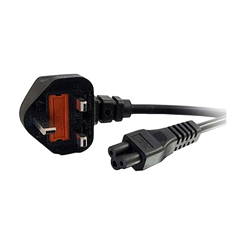 1.8m UK Laptop Power Cord (BS 1363 to IEC 60320 C5) Black