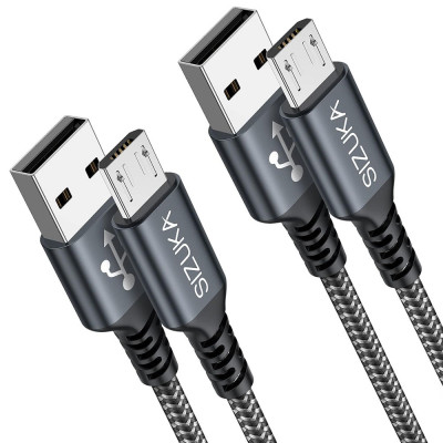 2m (2 Pack) SIZUKA Micro USB Cable, Android Charger Cable, Fast USB Charging Cable Nylon Braided