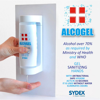 5x Alcoholic Hand Sanitizing Gel 300 ml + WALL SUPPORT