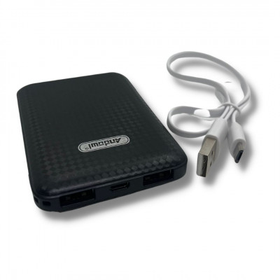 Andowl Fast Charge 5000mAh Mini Power Bank, Black