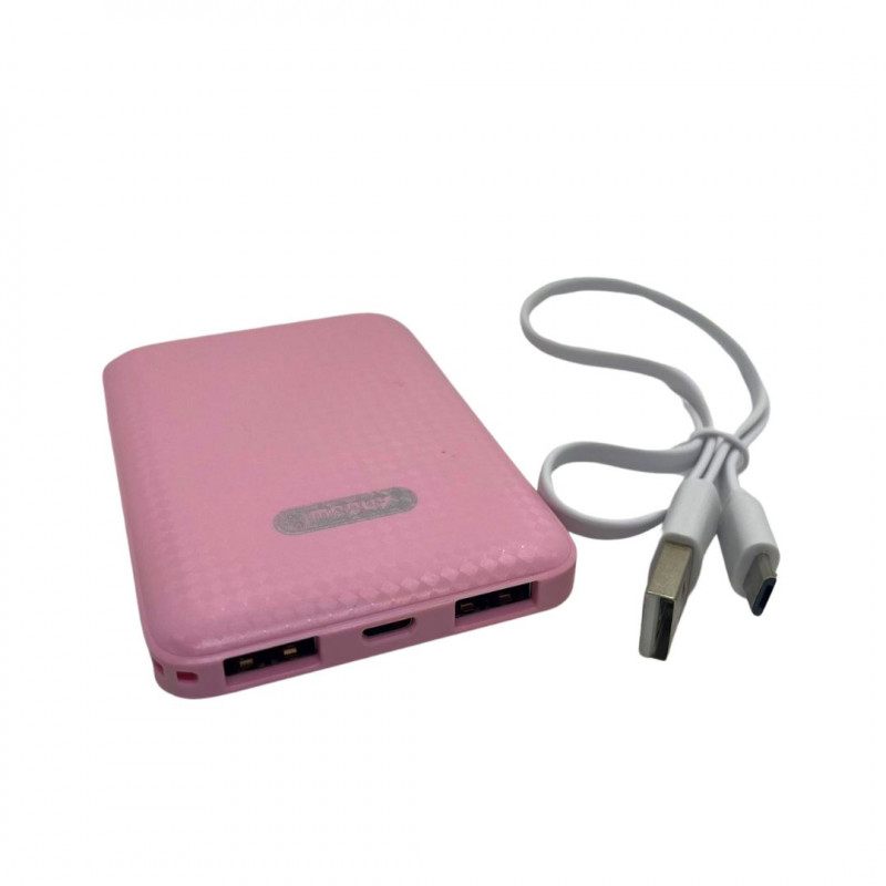 Andowl Fast Charge 5000mAh Mini Power Bank, Pink