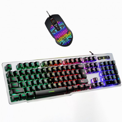 Andowl Gaming Keyboard and Mouse set, USB, RGB lighting