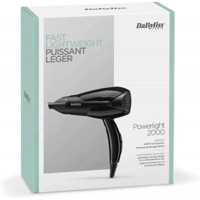 BaByliss D212E Powerlight 2000 Lightweight Hair Dryer with Compact Design