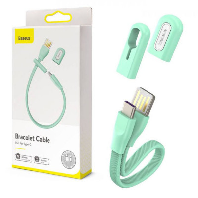 Baseus Bracelet Cable USB For Type-C 0.22m 3A Mint Green