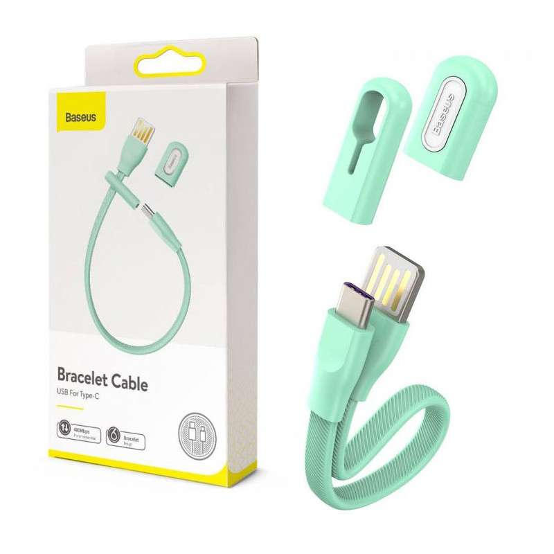 Baseus Bracelet Cable USB For Type-C 0.22m 3A Mint Green