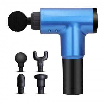 Blue Muscle Massage Gun, 6 Speeds Cordless Handheld Deep Tissue Neck Back & Muscle Massager Gun, Super Quiet Chargeable Device