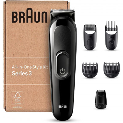 Braun Series 3 All-In-One Beard Care Body groomer Set, 6-in-1 Beard Trimmer