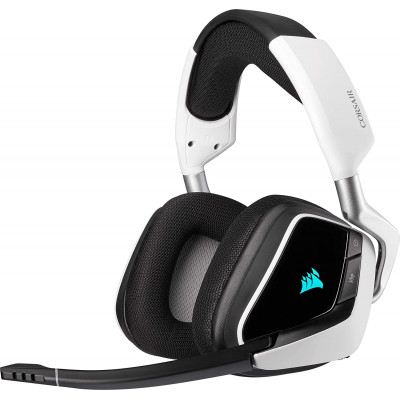 Corsair VOID RGB ELITE Wireless Premium Gaming Headset with 7.1 Surround Sound | White