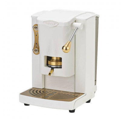 Faber Pods Piccola Slot Brass Edition Coffee Maker White Metal Frame with Gold - 7636