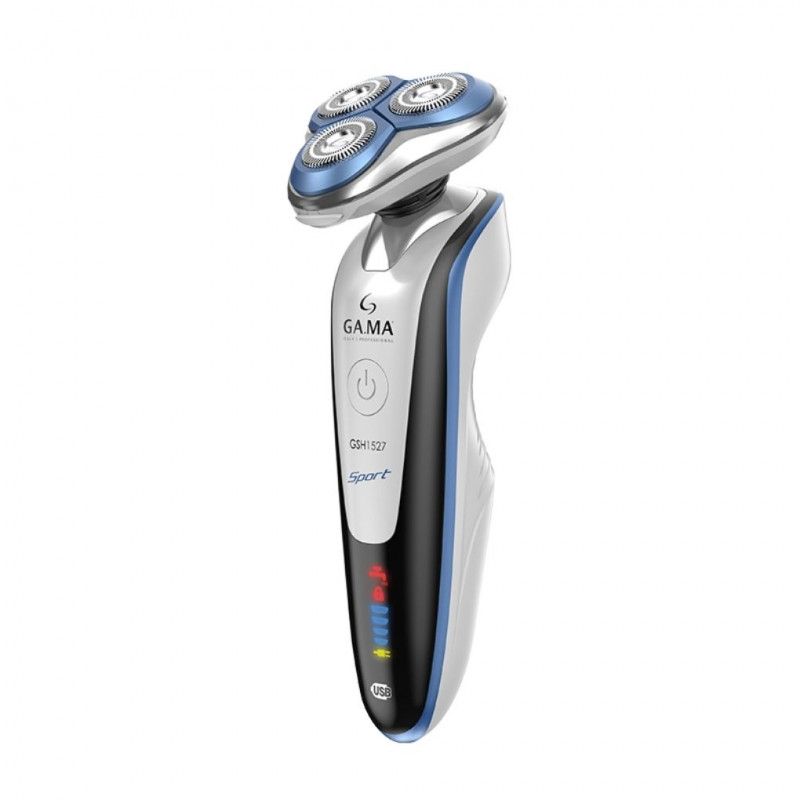 GA.MA SPORT GSH 1527, Cordless Wet And Dry Electric Razor - 3 Heads With Finisher