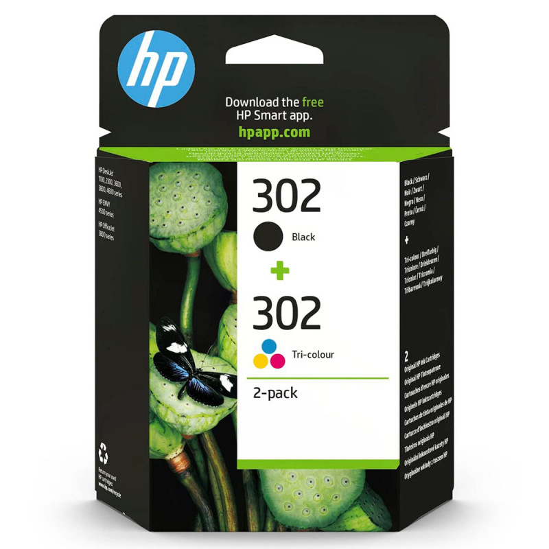 HP 302 Black/Tri-Colour Original Ink Cartridge - X4D37AE