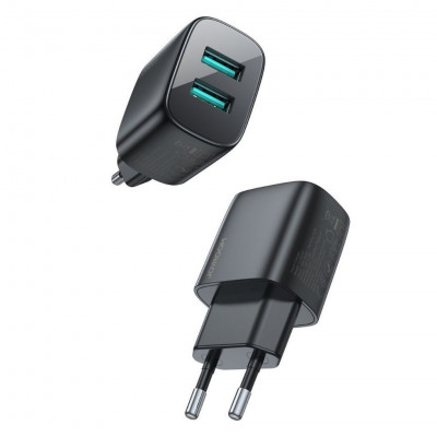 Joyroom Travel Charger U+U 12W, EU Black (L-2A123)