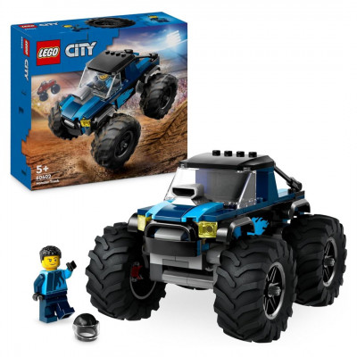 LEGO 60402 City Blue Monster Truck, Off-Road Car Toy, Vehicle Set with Racer Mini