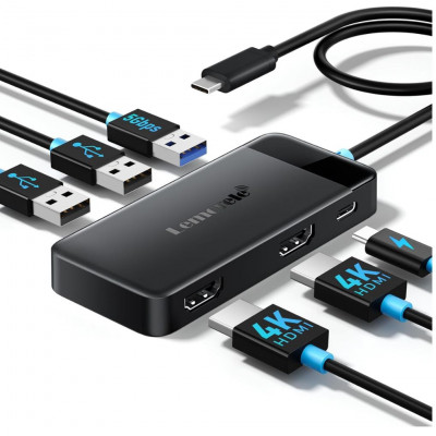 Lemorele USB C Hub Docking Station 3 Display 6 in 1