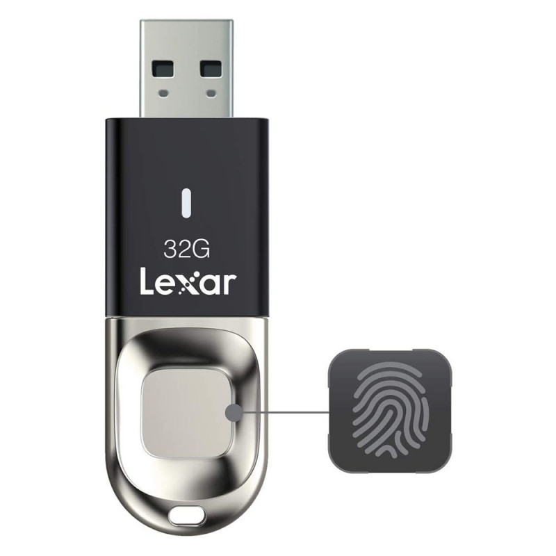 Lexar 32GB JumpDrive Fingerprint F35 USB 3.0 Flash Drive, Up To 150MB/s Read