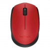 Logitech M171 mouse Ambidextrous RF Wireless Optical 1000 DPI, Red