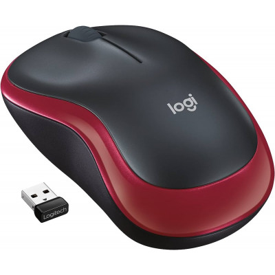 Logitech M185 Wireless Mouse W Nano Receiver 1000DPI 12Month Battery Life, Red