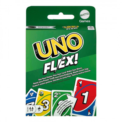 Mattel UNO Flex, card game for the whole family, 2 to 8 players