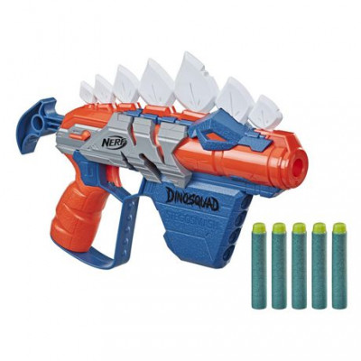 NERF DinoSquad Stegosmash Dart Blaster 4-Dart Storage 5 Official Darts - F0805