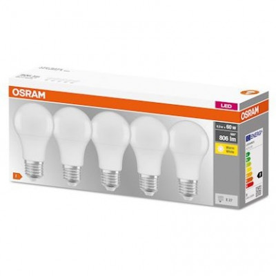 Osram LED Bulb x5 60W E27 / 2700K Warm White