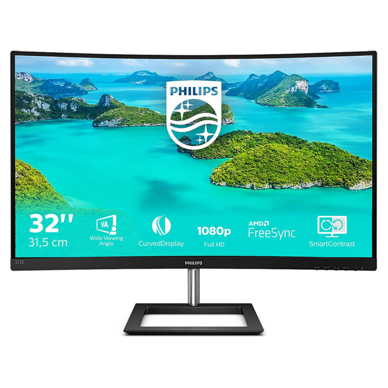 Philips E Line 322E1C/00 LED display 80 cm (31.5) 1920 x 1080 pixels Full HD LCD Black