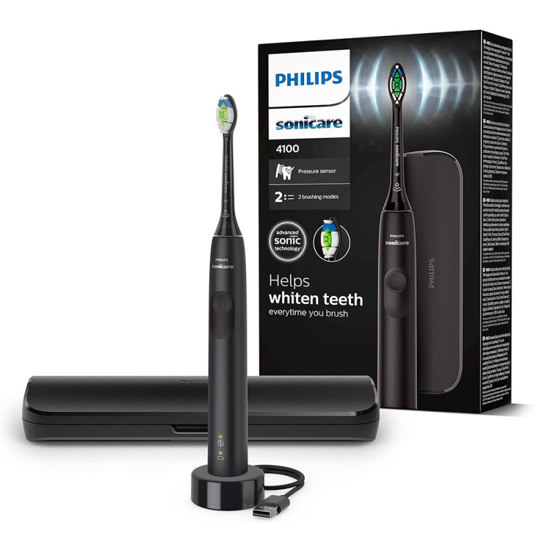 Philips Sonicare 4100 toothbrush for adults with 1 x Philips W2 Optimal Black