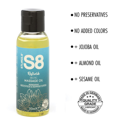 S8 French Plum & Egyptian Cotton Massage Oil 50ml