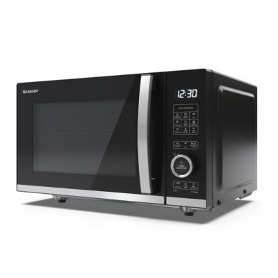 Sharp Microwave Oven Flatbed 20lt 800W -Digital Control - 11 Power Levels, Black/Silver