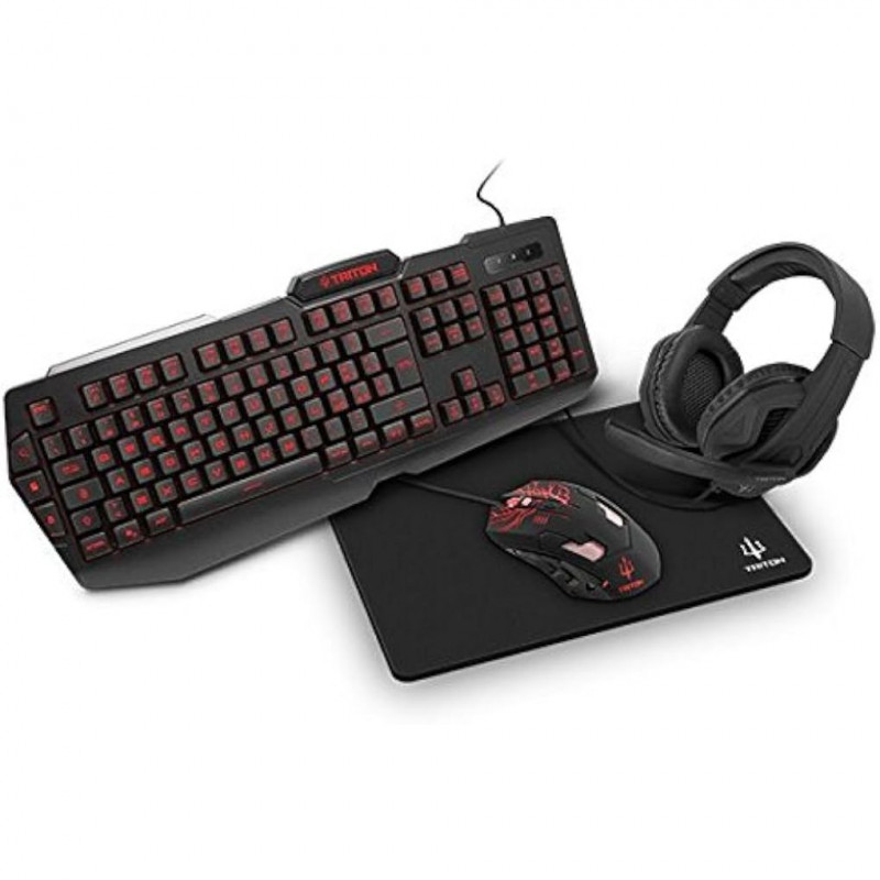 Atlantis Triton Kit Including Gaming Keyboard, Mouse, Headset with Microphone, Mat