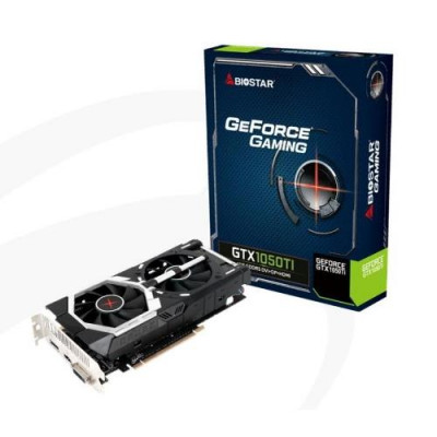 SVGA BIOSTAR NVIDIA  GTX1050Ti-4GB ATX 4GB GDDR5 128Bit DUAL FAN DVI+HDMI+DP PCI-E 3.0