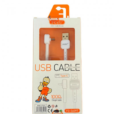 FY - USB Cable Type-C 90°, White 1m - USD Type A to Type C 90° -Tablet Smartphon