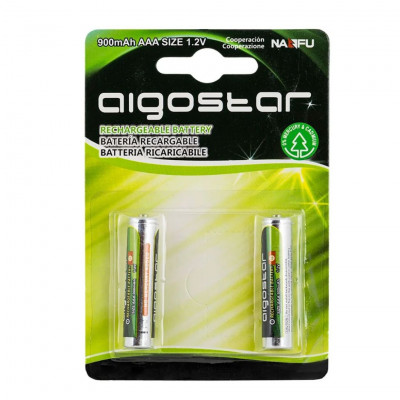 AIGOSTAR 900mAh AAA 1.2V rechargeable batteries Pack of 2