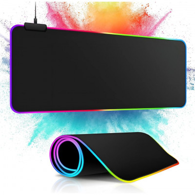 Mulin Gaming Mouse Mat RGB 800 x 300 mm XXL 13 Lighting Modes 7 LED Colours