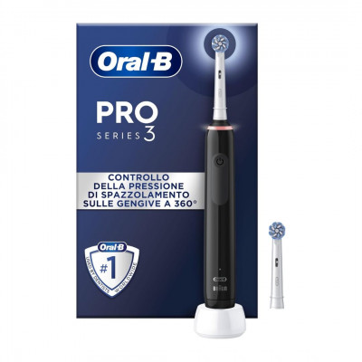 Oral-B Pro 3 Rechargeable Electric Toothbrush, Light Pressure Sensor Black