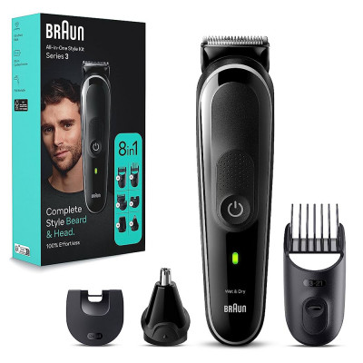 Braun Series 3 All-In-One Beard Care Body Groomer Set, 8-in-1 Beard Trimmer