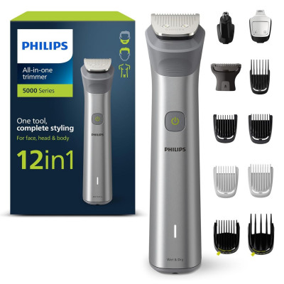 Philips Series 5000 All-in-one Trimmer, 12-in-1 Multigroom for face, head and body.