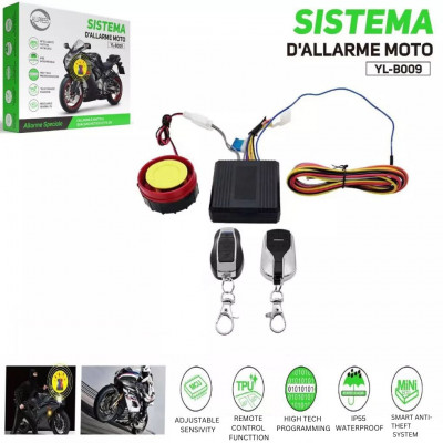 Motorcycle anti-theft alarm system double remote control security siren YL-B009